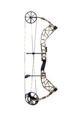 Side view of Bear Archery Adapt 2 hunting bow in color Mossy Oak Bottomland highlighting its single cam system.