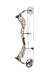 Side view of Bear Archery Adapt 2 compound bow in color Mossy Oak Bottomland showcasing its single cam system.