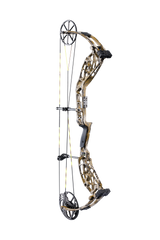 Side view showcasing Bear Archery Adapt 2 single cam bow in color Mossy Oak Bottomland.