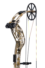 Close up of the Bear Archery Adapt 2 hunting bow limbs and single cam system.