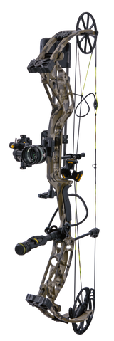 Bear Adapt 2 Plus RTH single cam compound bow in color Mossy Oak Bottomland. Created in collaboration with The Hunting Public.