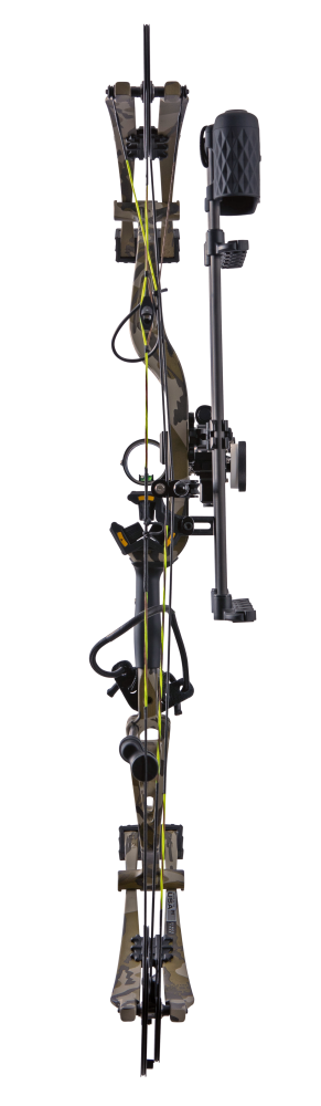 Full view of the Bear Adapt 2 Plus RTH in color Mossy Oak Bottomland with an adjustable draw length of 24 - 31 inches.