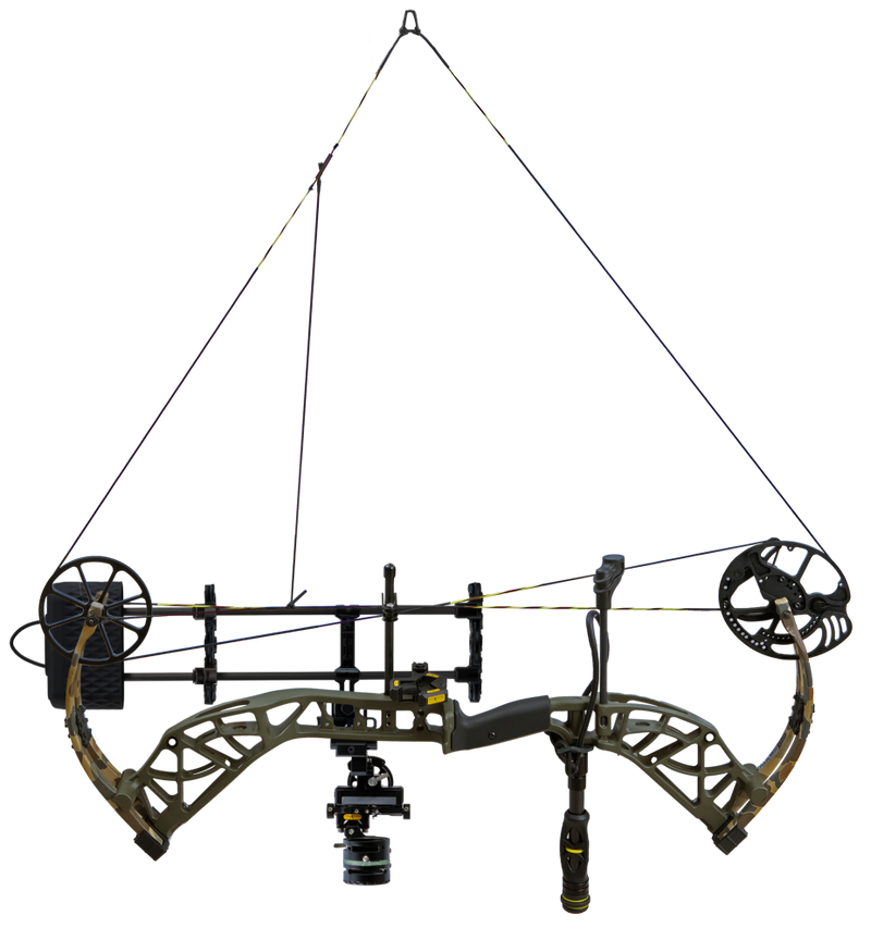 The Bear Adapt 2 Plus RTH compound bow at full draw.