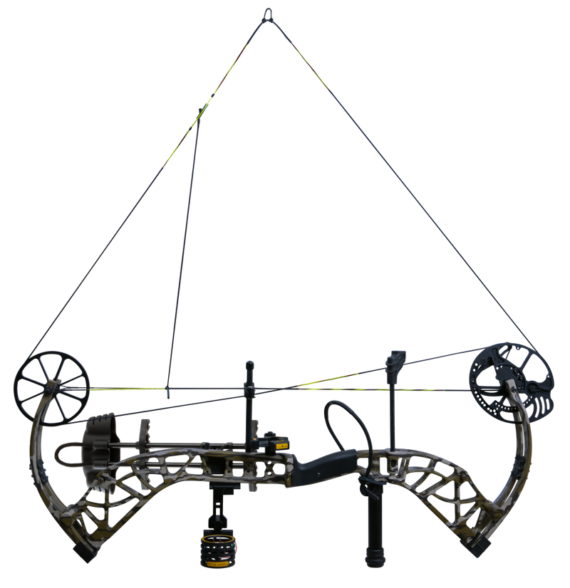 The Bear Adapt 2 RTH compound bow at full draw.