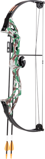 Bear Archery Brave Youth Bow Includes Whisker Biscuit, Arrows, Armguard, and Arrow Quiver Recommended for Ages 8 and Up – Camo_1