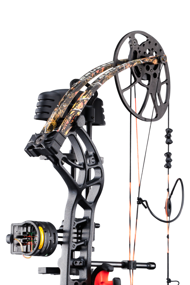 Includes V-Biscuit rest, premium 4 pin sight, 5 Spot arrow quiver, stabilizer, Radical peep sight, and wrist sling_6