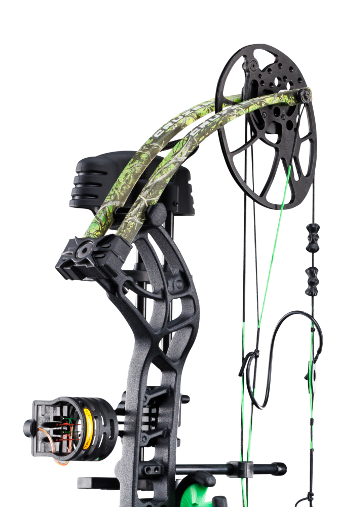 Includes V-Biscuit rest, premium 4 pin sight, 5 Spot arrow quiver, stabilizer, Radical peep sight, and wrist sling_6