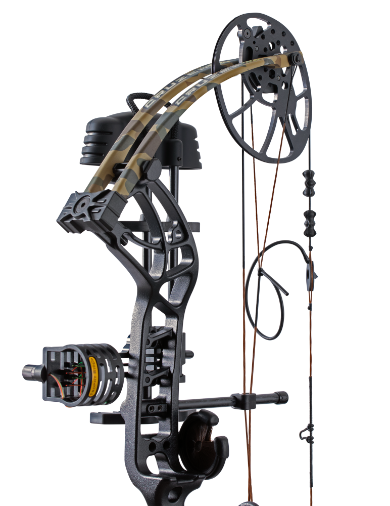 Includes V-Biscuit rest, premium 4 pin sight, 5 Spot arrow quiver, stabilizer, Radical peep sight, and wrist sling_6