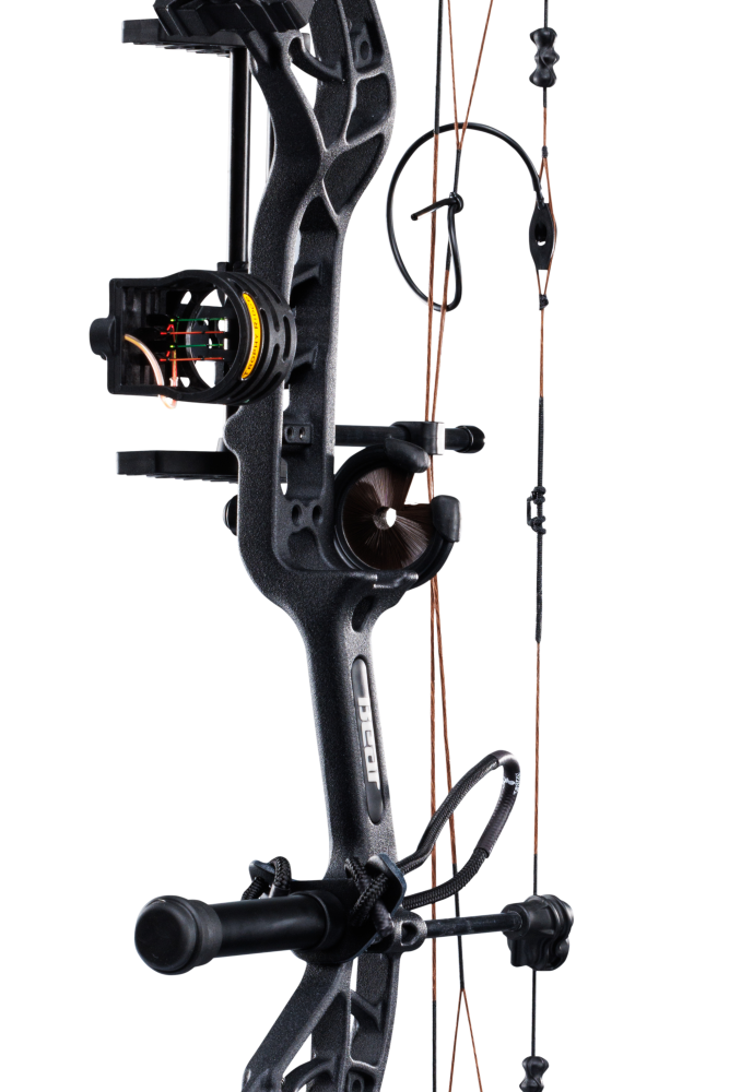 Includes V-Biscuit rest, premium 4 pin sight, 5 Spot arrow quiver, stabilizer, Radical peep sight, and wrist sling_6