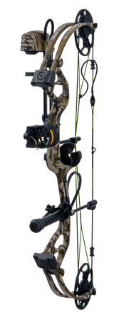 Bear Archery Gamekeeper JR RTH youth bow for hunting in color Mossy Oak Bottomland weighs just 2.7 pounds for unparalleled maneuverability.