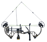 High-performance Bear Archery Gamekeeper bow adjustable draw weights ranging from 5 to 50 pounds and draw lengths from 12 to 27 inches.