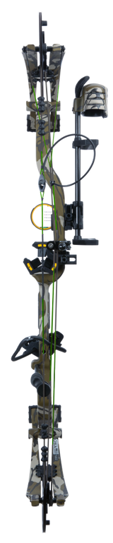 Back view of Bear Archery Gamekeeper RTH compound bow showcasing its adjustable compound 30" axel length.