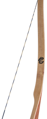 Close up of the Bear Archery G62 logo on Chechen and Jatoba limb.