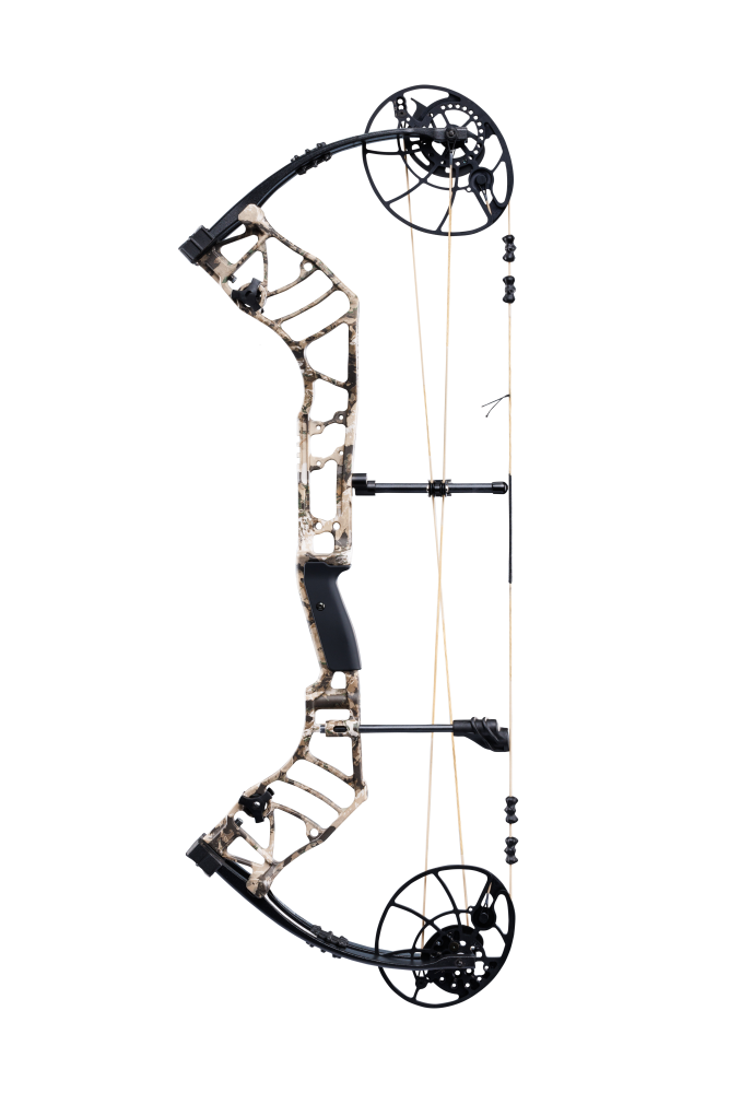 High-performance Bear Archery Legend 30 compound bow for hunting with an advanced hybrid limb system, designed for speed, power, and consistency.