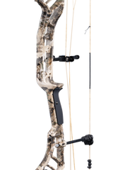 Close up of the Bear Archery Legend 30 compound bow for hunting with the Integrated Mounting System® and Picatinny sight mounting locations.