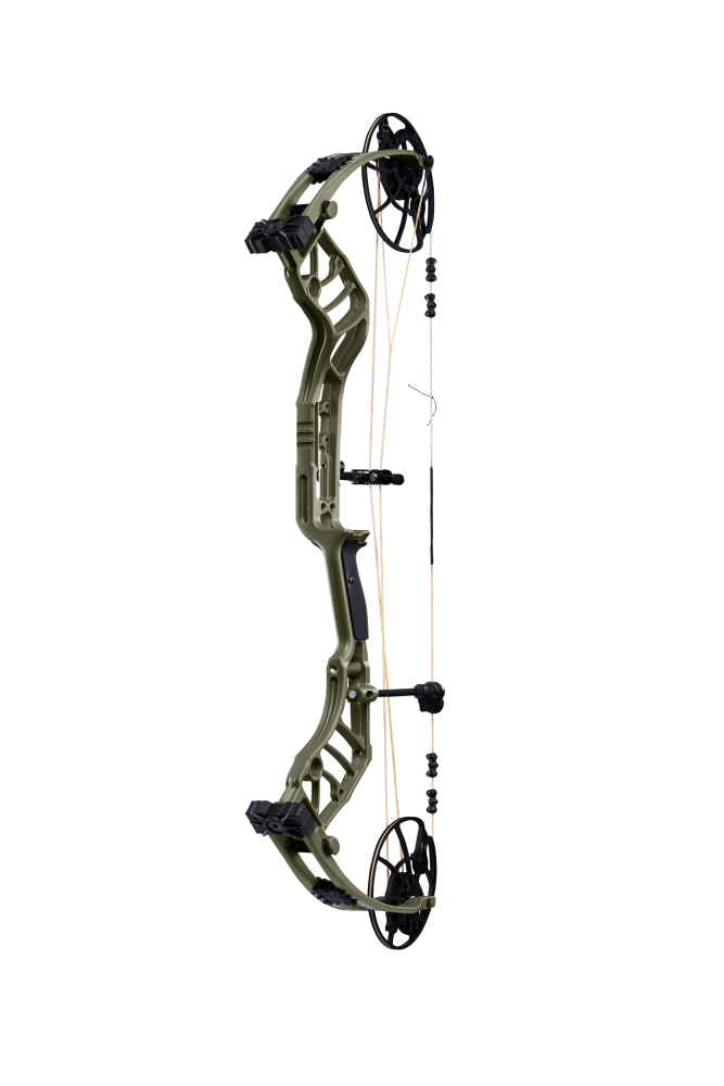 High-performance Bear Archery Legend 30 compound bow for hunting with an advanced hybrid limb system, designed for speed, power, and consistency.