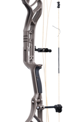 Close up of the Bear Archery Legend 30 compound bow for hunting with the Integrated Mounting System® and Picatinny sight mounting locations.