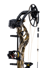 Close up of the Bear Archery Legend 30 RTH DHCXR Hybrid Cam system and RTH package from Trophy Ridge.