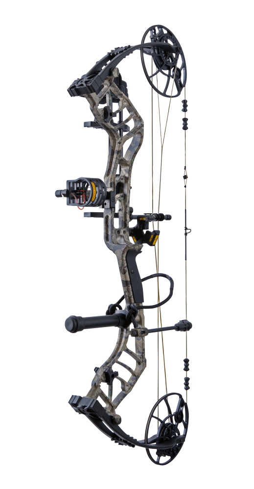 Bear Archery Legend 30 RTH compound bow for hunting with a smooth hybrid cam system, offering adjustable draw length and weight for precision shooting in color Veil Whitetail.