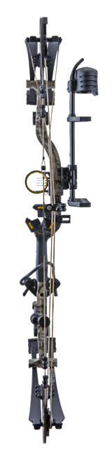 IMS® V-Biscuit rest, a Picatinny-mounted 4 pin sight, a 5 arrow quiver, a stabilizer, Radical peep sight, and wrist sling_5