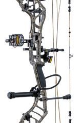 Close up of the Bear Archery Legend 30 RTH compound bow for hunting with the Integrated Mounting System® and Picatinny sight mounting locations.