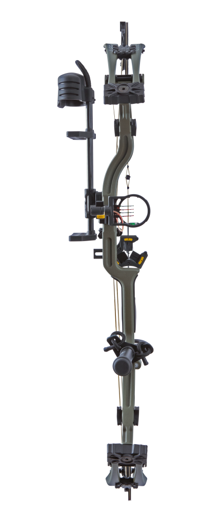 Bear Archery Legend 30 RTH compound bow for hunting with a smooth hybrid cam system, offering adjustable draw length and weight for precision shooting in color Olive.