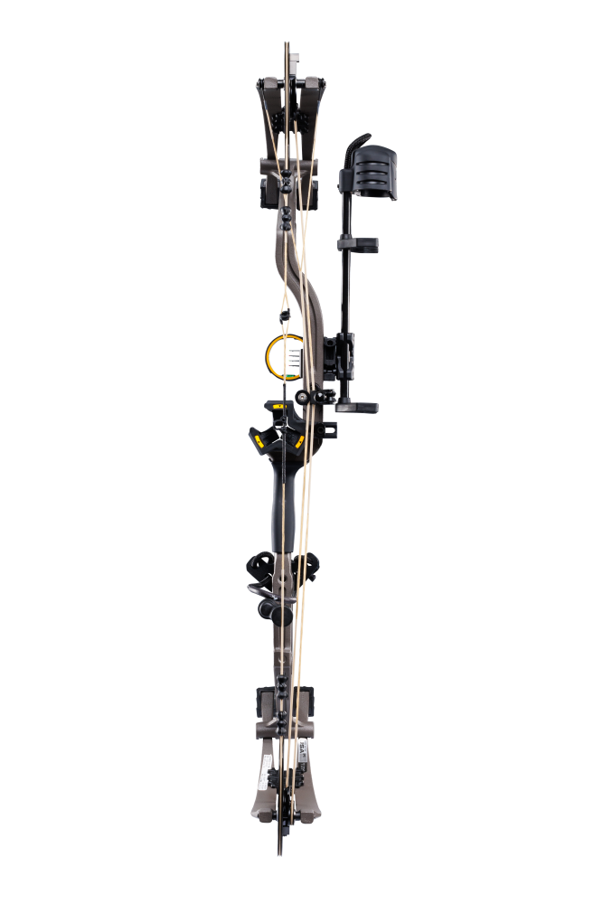 Bear Archery Legend 30 RTH hunting compound bow in color Stone with a stable 30 RTH-inch axle-to-axle length, smooth draw cycle, and optimized performance for bowhunters.