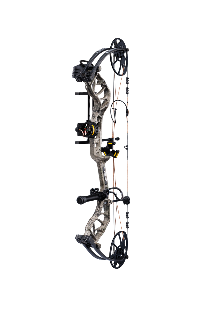 Includes IMS® V-Biscuit rest, Picatinny-mounted Fatal 4 sight, 5 Spot arrow quiver, Snubnose stabilizer, Radical peep sight, and wrist sling_5