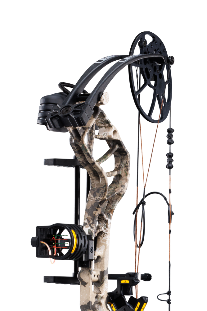 Includes IMS® V-Biscuit rest, Picatinny-mounted Fatal 4 sight, 5 Spot arrow quiver, Snubnose stabilizer, Radical peep sight, and wrist sling_5