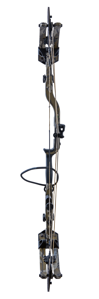 High-performance Bear Archery Persist 33 compound bow with advanced EKO cam system in color Mossy Oak Bottomland.