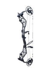 Bear Archery Persist 33 compound bow in color Mossy Oak Roots with a stable 33-inch axle-to-axle length, smooth draw cycle, and optimized performance for bowhunters.