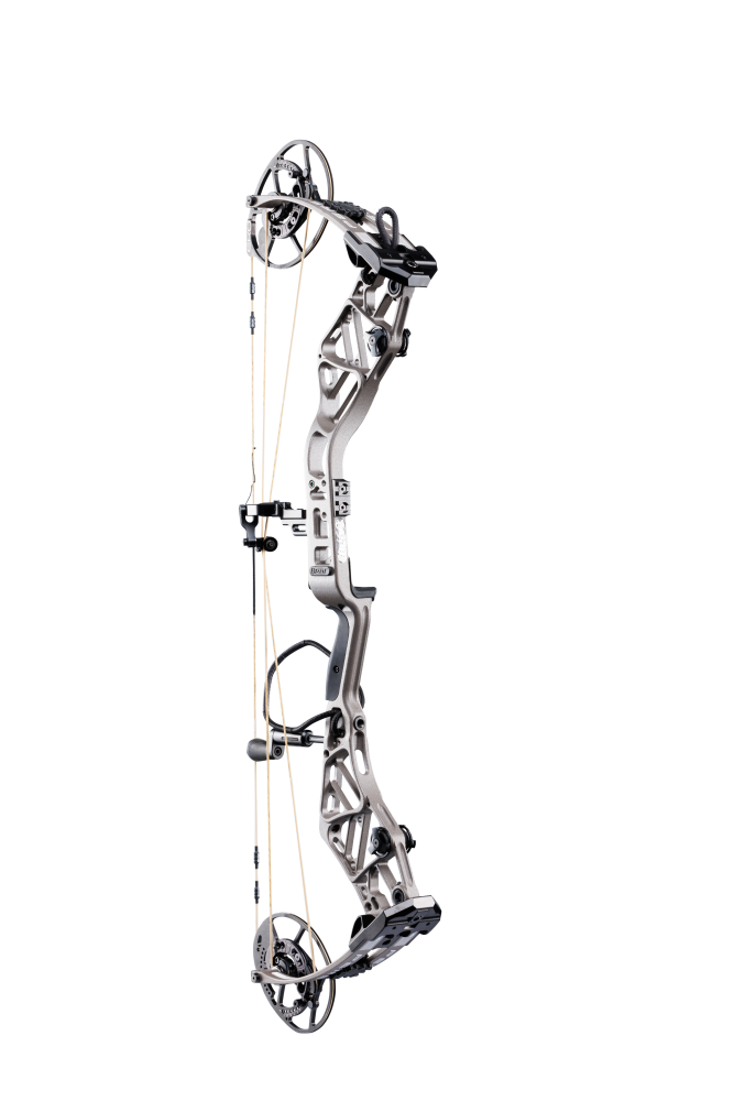 Bear Archery Persist 33 compound bow in color Stone with a stable 33-inch axle-to-axle length, smooth draw cycle, and optimized performance for bowhunters.