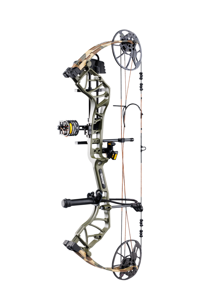 Angled view of the Bear Archery Legit MAXX RTH Special Edition featuring it’s 30-inch axel-to-axel length.