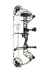 Side view of the Bear Archery Legit MAXX RTH Special Edition compound in color Throwback Green highlighting its 30-inch axle-to-axle length and 6.25” brace height.