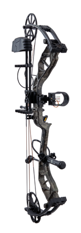 Side view of Bear Species XT single cam bow equipped with top-of-the-line Ready-to-Hunt package from Trophy Ridge.