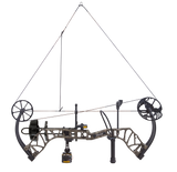 The Bear Archery Species XT single cam compound bow at full draw.