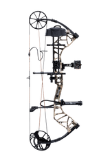 Side view of Bear Species XT single cam bow equipped with top-of-the-line Ready-to-Hunt package from Trophy Ridge.