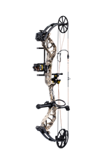 Side view of the Bear Species XT RTH single cam compound bow in color Veil Whitetail highlighting its single cam drawing system.