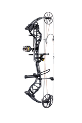 Side view of the Bear Species XT RTH single cam compound bow in color Black highlighting its single cam drawing system.