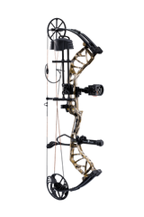 Side view of Bear Species XT single cam bow equipped with top-of-the-line Ready-to-Hunt package from Trophy Ridge.