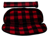 Soft, sherpa-like red and black plaid fabric ensures your bow is cradled in comfort._2