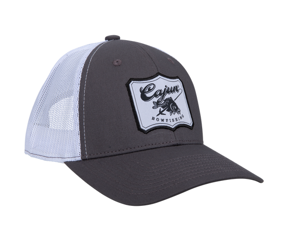 Cajun Bowfishing Grey and White Logo Hat