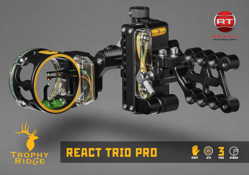 Trophy Ridge React online Trio Pro .019 3 Pin Bow Sight Black Model# AS713R19